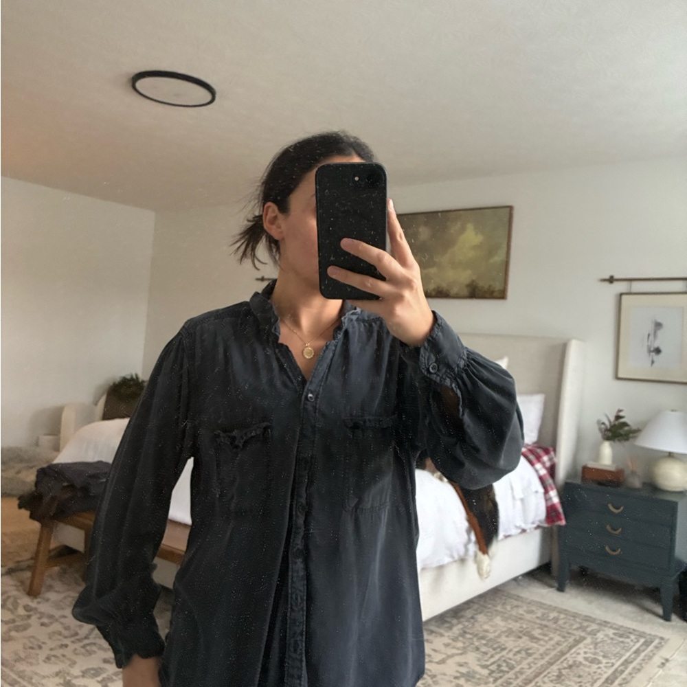Abercrombie & Fitch Black Button Down Shirt